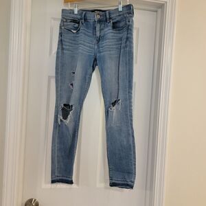 Express jeans mid rise legging denim jeans cropped size 6